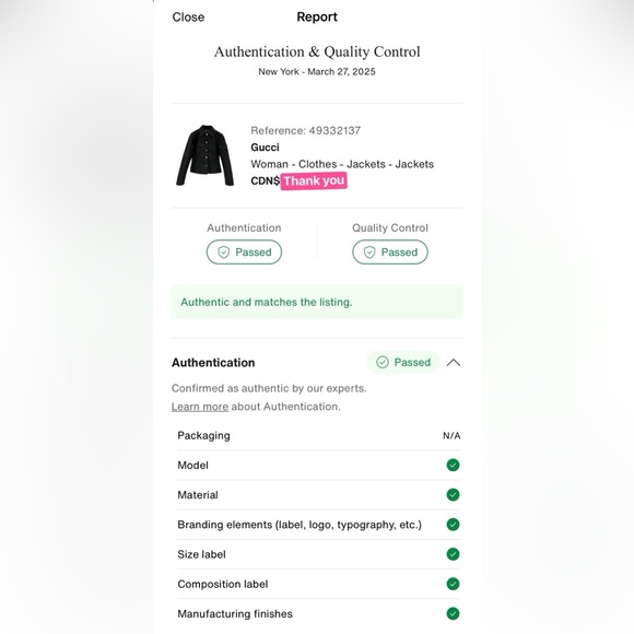 ❌SOLD❌GUCCI Authentic Denim Jean Black Jacket Size Small | 9901566💚 - Picture 3 of 17